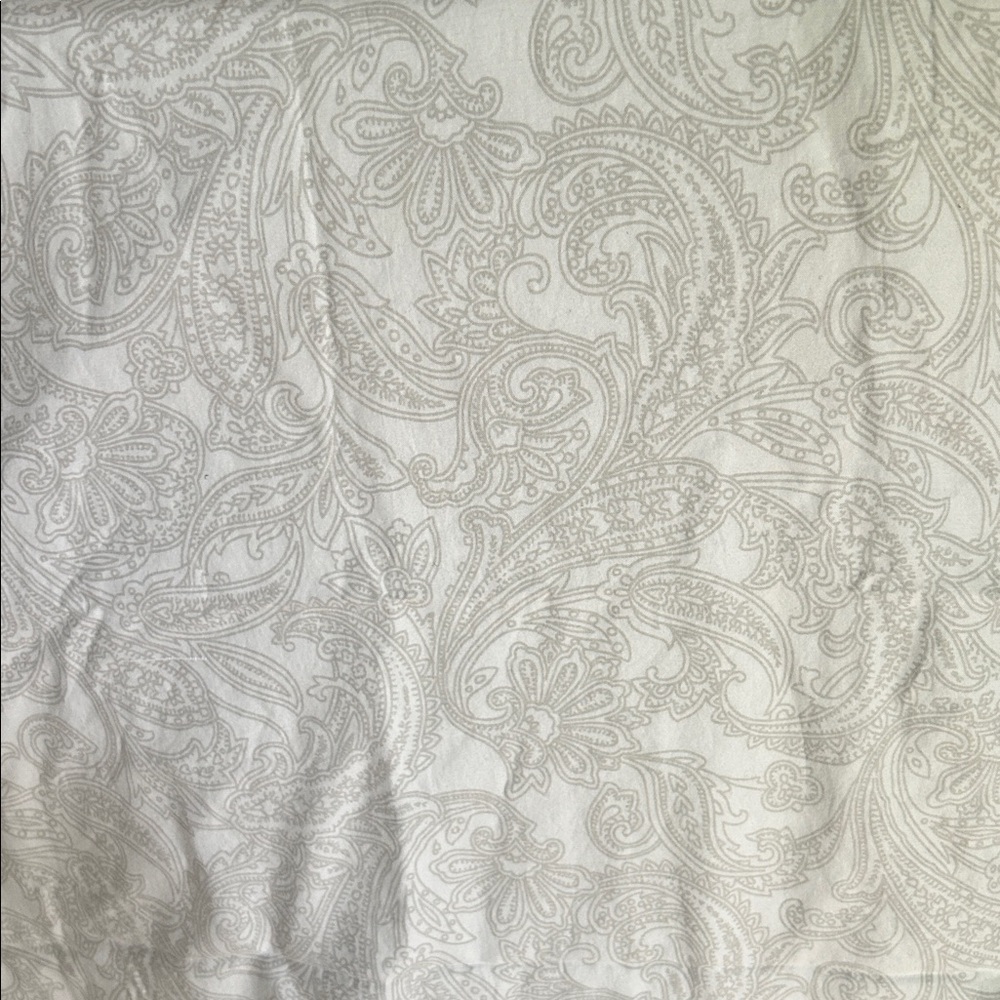 Elegant Paisley Fabric in White and Gray

King duvet with two king pillow shams